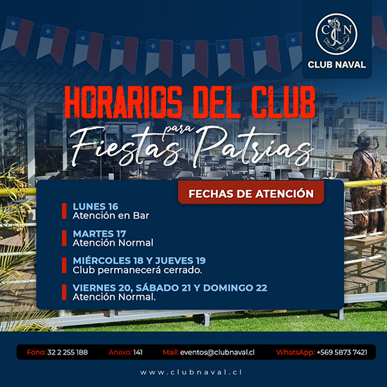 Horarios Fiestas Patrias