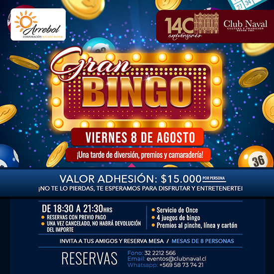 Gran Bingo -  Viernes 8 de Agosto