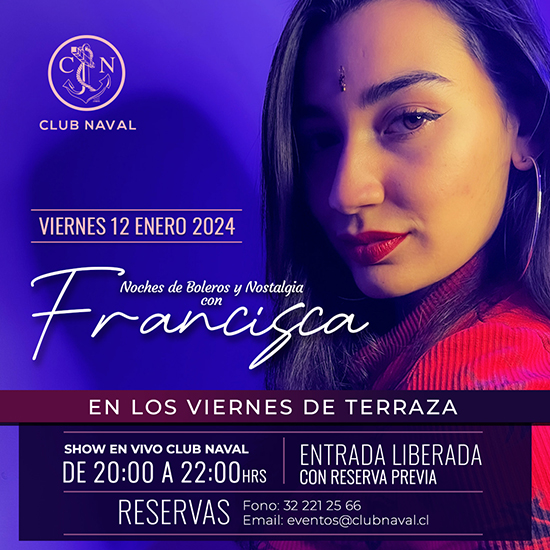 Noche de Boleros y Nostalgia con Francisca - Viernes 12 de enero